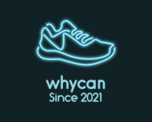 Signage - Neon Blue Sneaker logo design