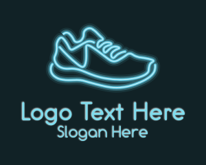 Neon Blue Sneaker Logo