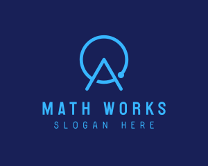 Math - Blue Tech Letter A logo design