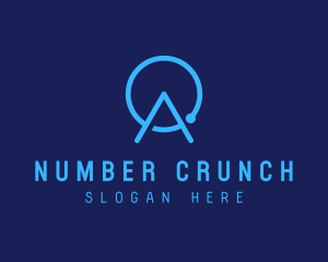 Mathematical - Blue Tech Letter A logo design