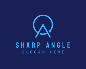 Angle - Blue Tech Letter A logo design