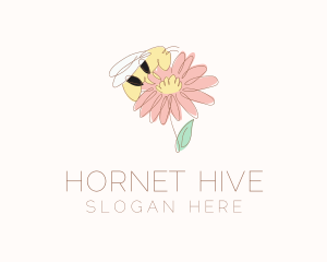 Flower Bee Insect logo design