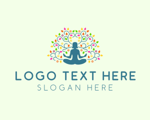 Meditation - Healing Meditation Woman logo design