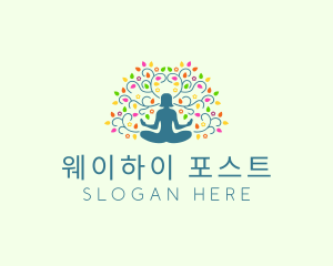 Healing Meditation Woman  logo design