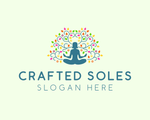 Healing Meditation Woman  logo design