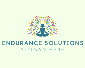 Healing Meditation Woman  logo design