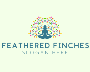 Healing Meditation Woman  logo design