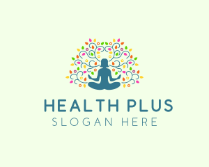 Healing Meditation Woman  logo design