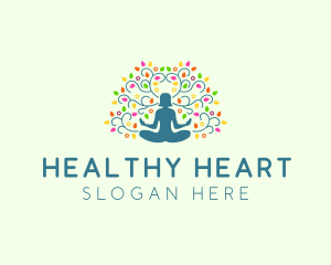 Healing Meditation Woman  logo design