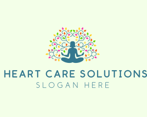 Healing Meditation Woman  logo design