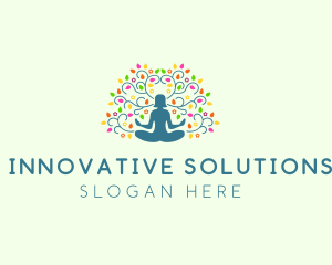 Healing Meditation Woman  logo design