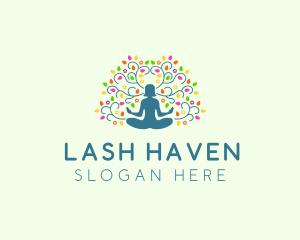 Healing Meditation Woman  logo design