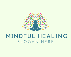 Psychiatrist - Healing Meditation Woman logo design