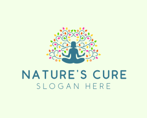 Naturopath - Healing Meditation Woman logo design