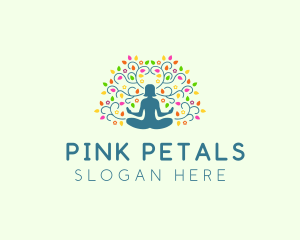 Healing Meditation Woman  logo design