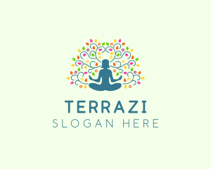 Healing Meditation Woman  logo design