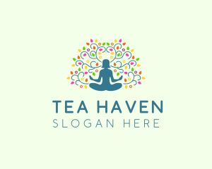 Healing Meditation Woman  logo design