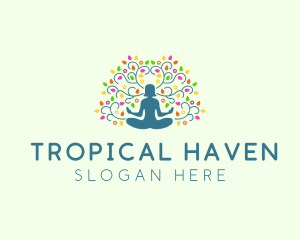 Healing Meditation Woman  logo design