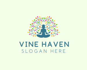 Healing Meditation Woman  logo design