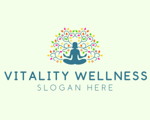 Healing Meditation Woman  logo design