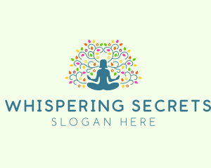 Healing Meditation Woman  logo design