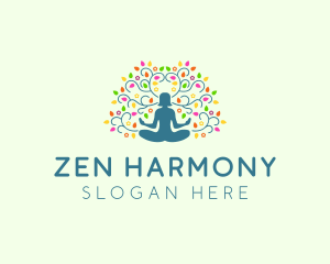 Healing Meditation Woman  logo design