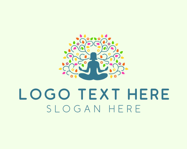 Healing - Healing Meditation Woman logo design