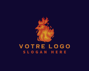 Chicken Flame Fire Logo