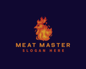 Chicken Flame Fire logo design