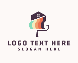 Roller Paint - House Apartment Roller Paint logo design