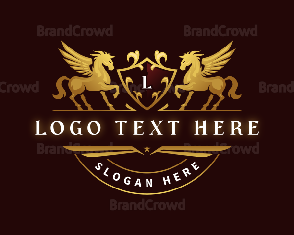 Crest Elegant Pegasus Logo