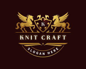 Crest Elegant Pegasus Logo