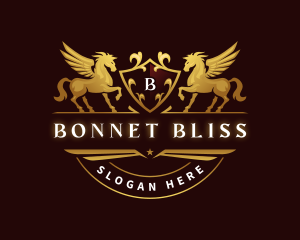 Crest Elegant Pegasus logo design