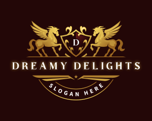 Crest Elegant Pegasus logo design