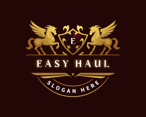 Crest Elegant Pegasus logo design