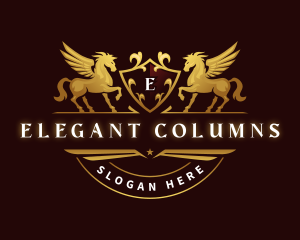 Crest Elegant Pegasus logo design