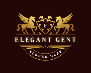 Crest Elegant Pegasus logo design