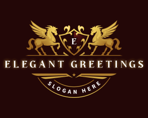 Crest Elegant Pegasus logo design