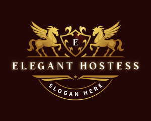 Crest Elegant Pegasus logo design