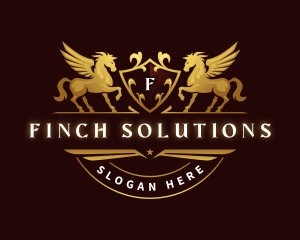 Crest Elegant Pegasus logo design