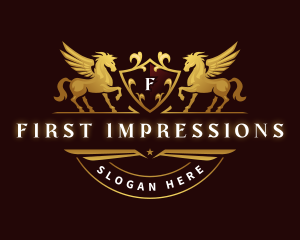 Crest Elegant Pegasus logo design