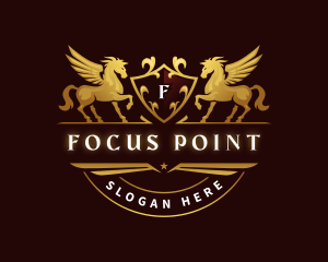 Crest Elegant Pegasus logo design