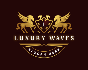 Crest Elegant Pegasus logo design