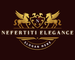 Crest Elegant Pegasus logo design