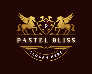 Crest Elegant Pegasus logo design