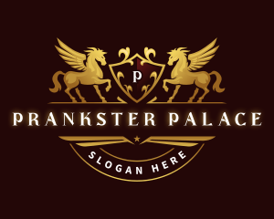 Crest Elegant Pegasus logo design