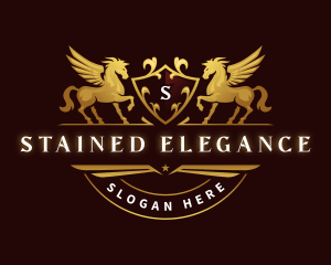 Crest Elegant Pegasus logo design