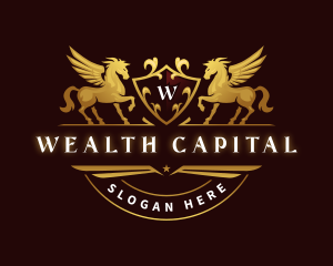 Crest Elegant Pegasus logo design