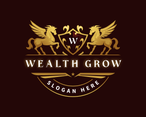 Crest Elegant Pegasus logo design