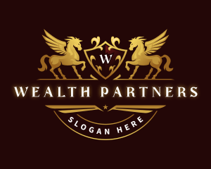 Crest Elegant Pegasus logo design